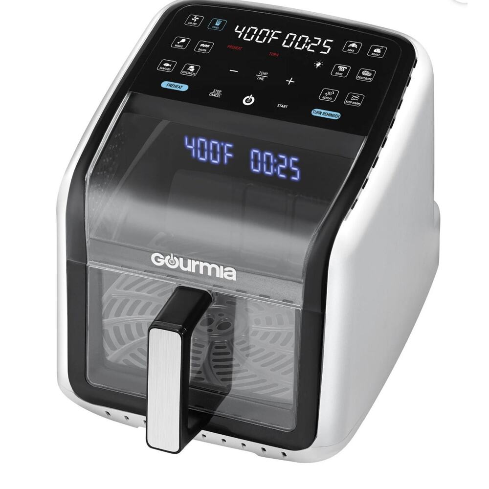 Gourmia Panorama 7-QT Digital Air Fryer w/ Panoramic View, Holographic Display,m